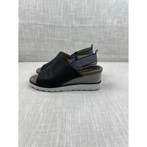 Bata Women's Black Wedge Sandals Size 10